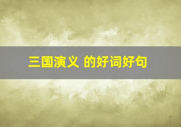 三国演义 的好词好句